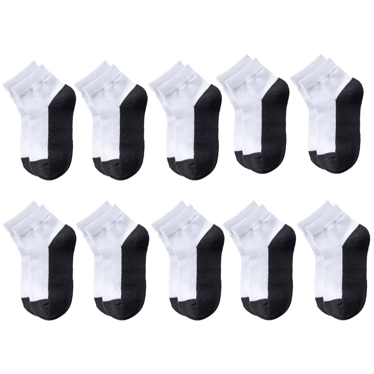 Snadulor 10 Pairs Baby Crew Socks Ankle Socks for Girls Cute cotton seamless socks for Kids Infants Toddler Girls,Black,XL