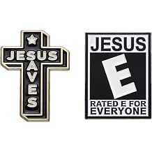 2pcs Jesus Cross Pin,Hat Jacket Enamel Pins Jesus Pins for Backpacks Jesus Saves Lapel Pin i Love Christian Pins for Backpacks Decoration Cross Brooch For Women