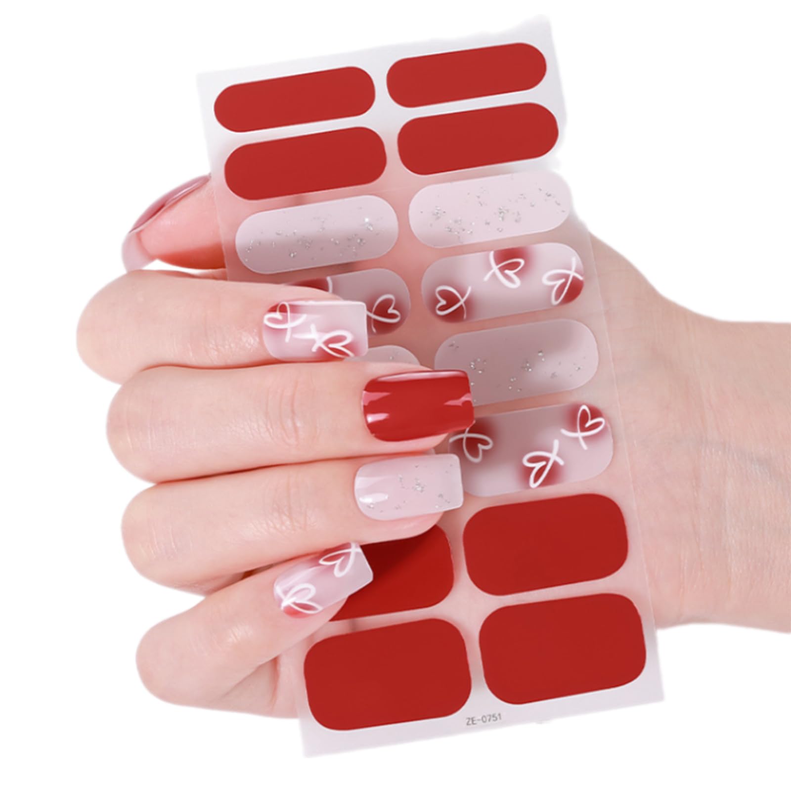 Full Wraps Nails Polish Strips Valentine ' s Day Nails Sticker Adhesive Art Decals Valentine Decorations Art Stickers