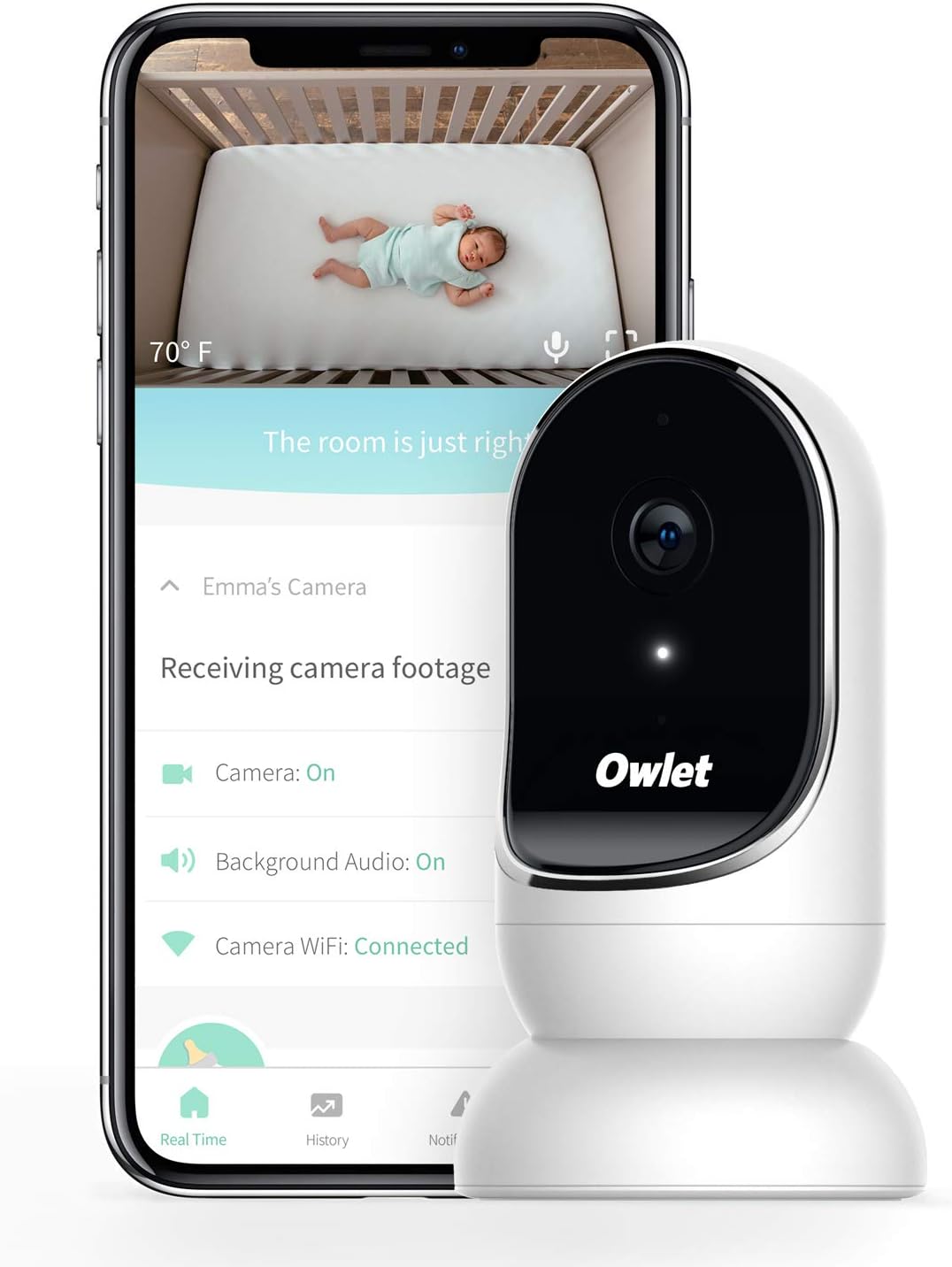 Owlet Cam Baby Monitor | WIFI Camera with Two Way Audio and Night Vision | Real Time Live Feed Straight to Your Smartphone