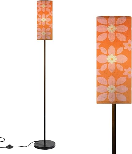 Miniatura 7 de Mid Century Modern Floor Lamps for Living Room Vintage Black Cat Retro Atomic Starburst Abstract Geometric Standing Lamps with Linen Lampshade Tall