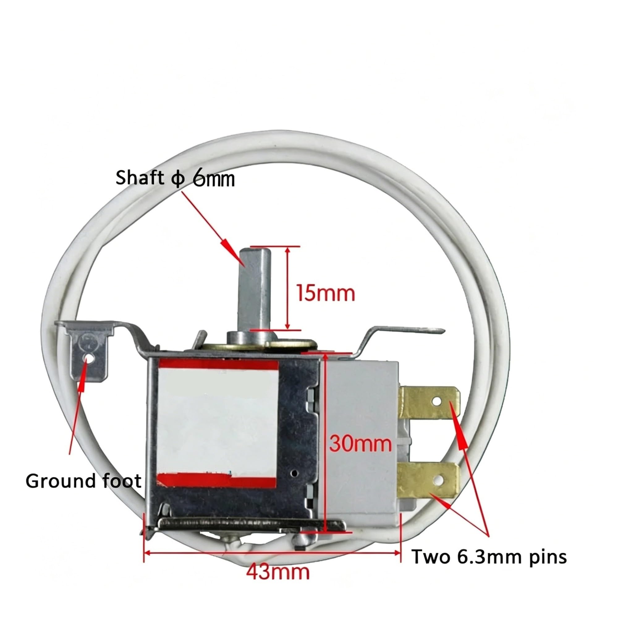 Termostato De Descongelación Del Refrigerador, WPF32G Ambos Lados Dos Pines Zer Controlador De Temperatura Del Refrigerador Sensor Longitud De La Sonda 50 Cm Termostato