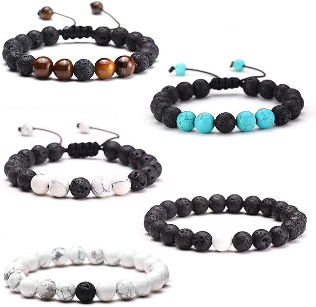 Xinzistar Matching Bracelets Stone Beaded Long Distance Bracelets for Women Men Kids Unisex Family Best Friend Couples Boyfriend Girlfriend Lovers His Hers
