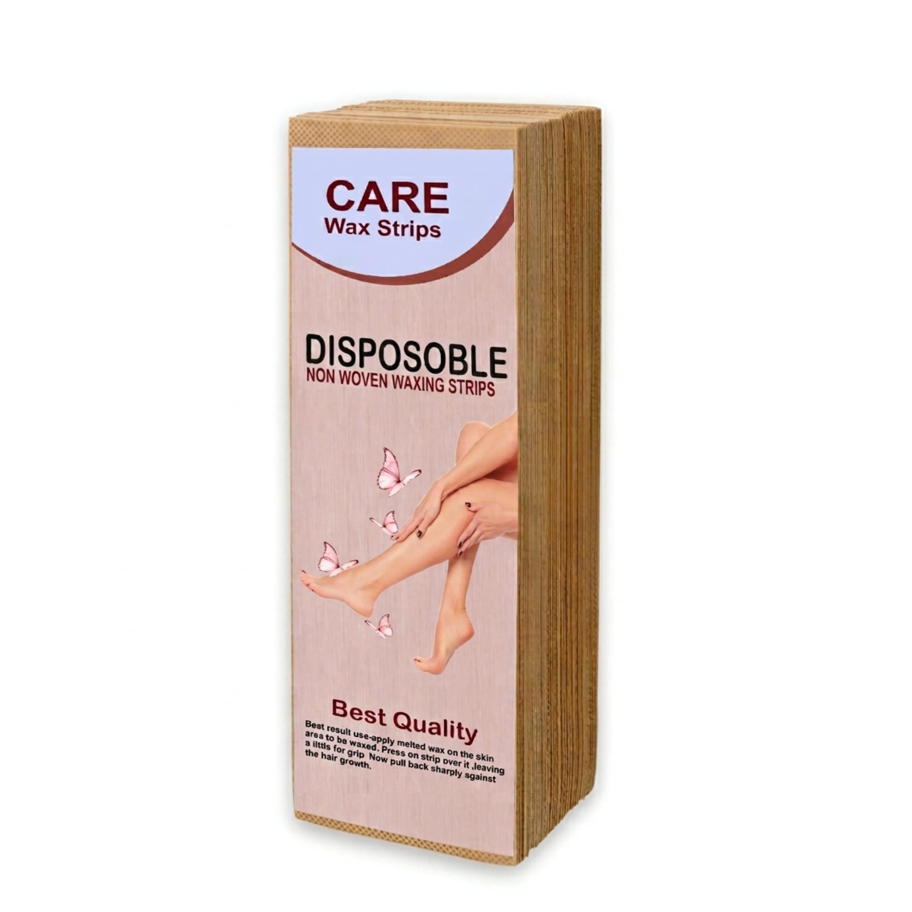Wax Strips for Smooth Skin, 100 Piece Pack Beige Colour, Hair-Free Skin Gentle & Effective Hair Removal Non-Woven Strips Pack-image-20