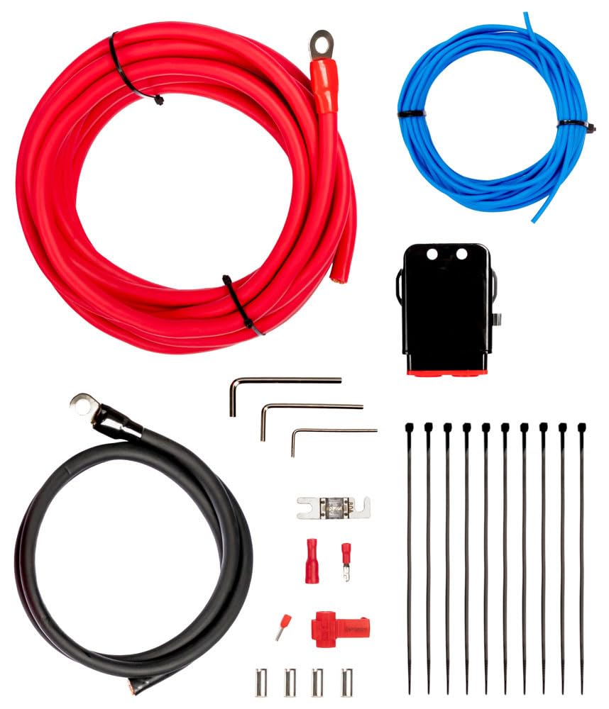 OPTION Kabelkit 20mm² Vollkupfer Verstärker Anschluss-Set für Car-HiFi-Systeme - Kabelkit 20qmm 100% Kupfer Profi Line Power Kabel Set - inkl. Sicherungshalter, Sicherung und Kleinteile