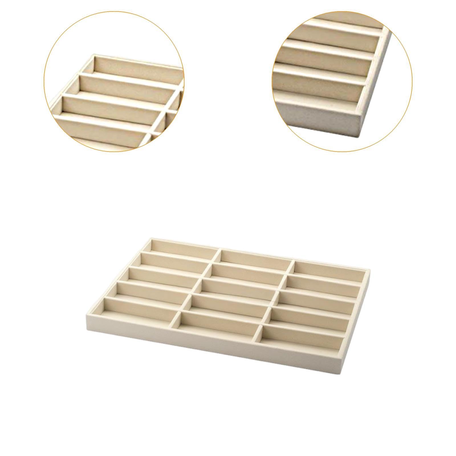 Sharplace Brillenvitrine, Sonnenbrillen-Organizer-Box, multifunktional, stapelbar, 15 Fächer, Brillenhalter, Behälter für Schaufenster, Gelb