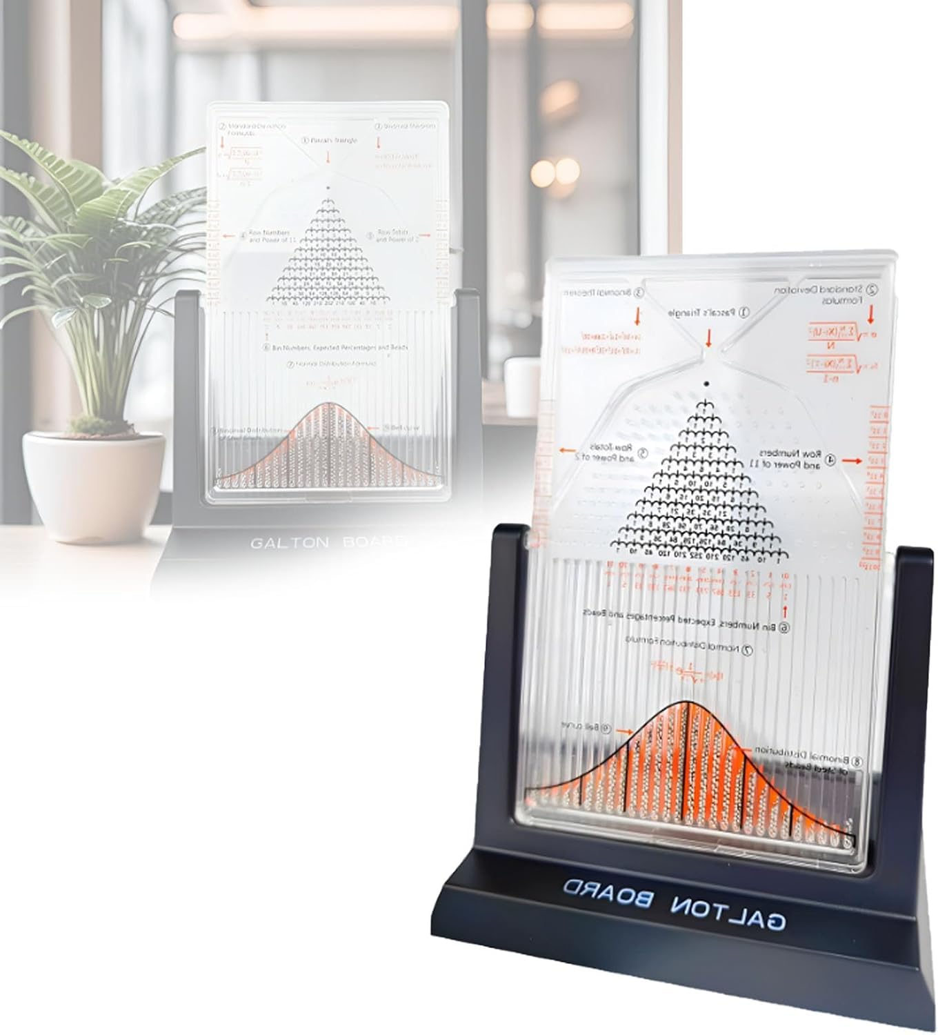 TsoLay Galton Board Probability Model, 12-Inch Bell Curve Demonstrator with 17500 Steel Beads, Normal Distribution and Randomness Learning Kit for Statistics, Math, Classroom, Desk Decor