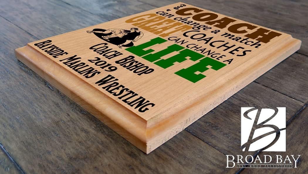 Wrestling Coach Gift Plaque A Good Coach Can Change A Game A Great Coach Can Change A Life Coaches Sign For Men or Women - Solid Wood (Wrestling Coach)