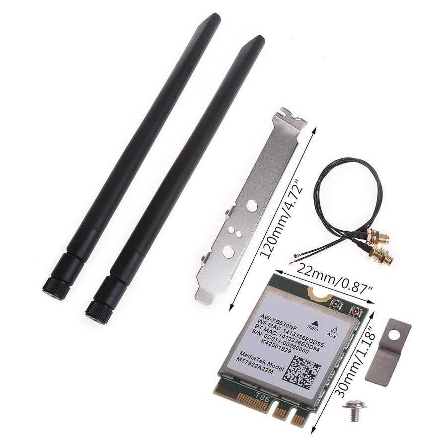 XP!A ポイントカード Wi-Fi 6E MT7922 (RZ616) AW-XB530NF bezprzewodowa karta LAN