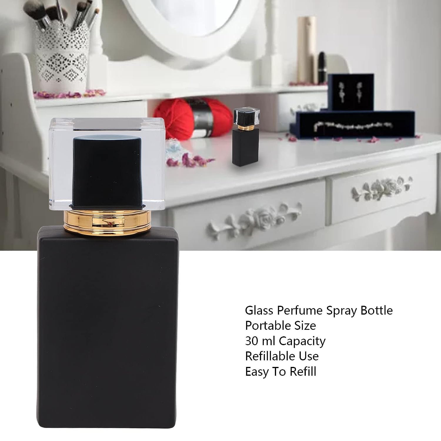 Amazon.co.jp: 2 パック ガラス スクエア ブラック 香水 スプレー