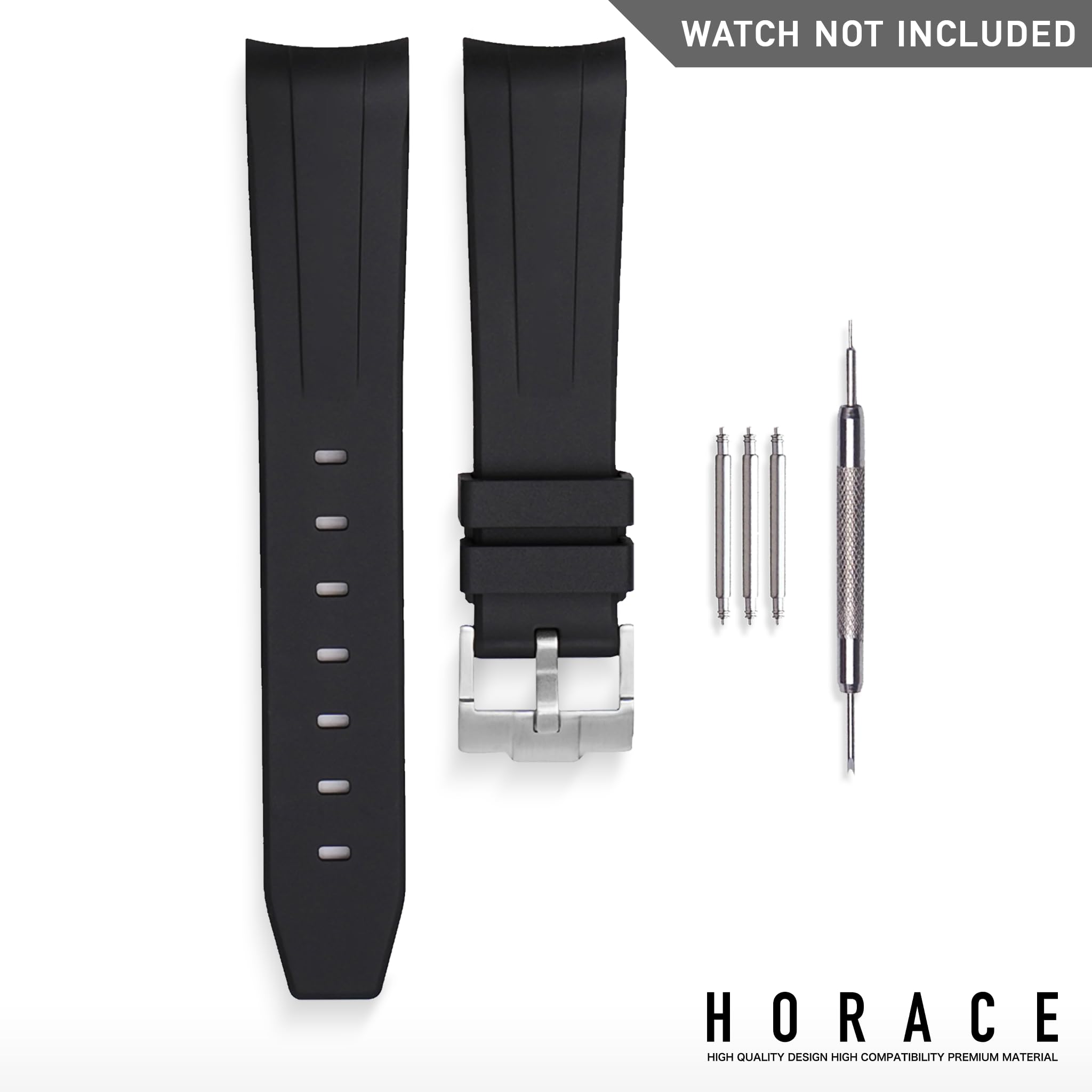 HORACE Correa de Reloj 20 mm de Goma FKM Premium – Suave, Impermeable y Duradera – Compatible con Tudor Black Bay 58 & GMT 39mm