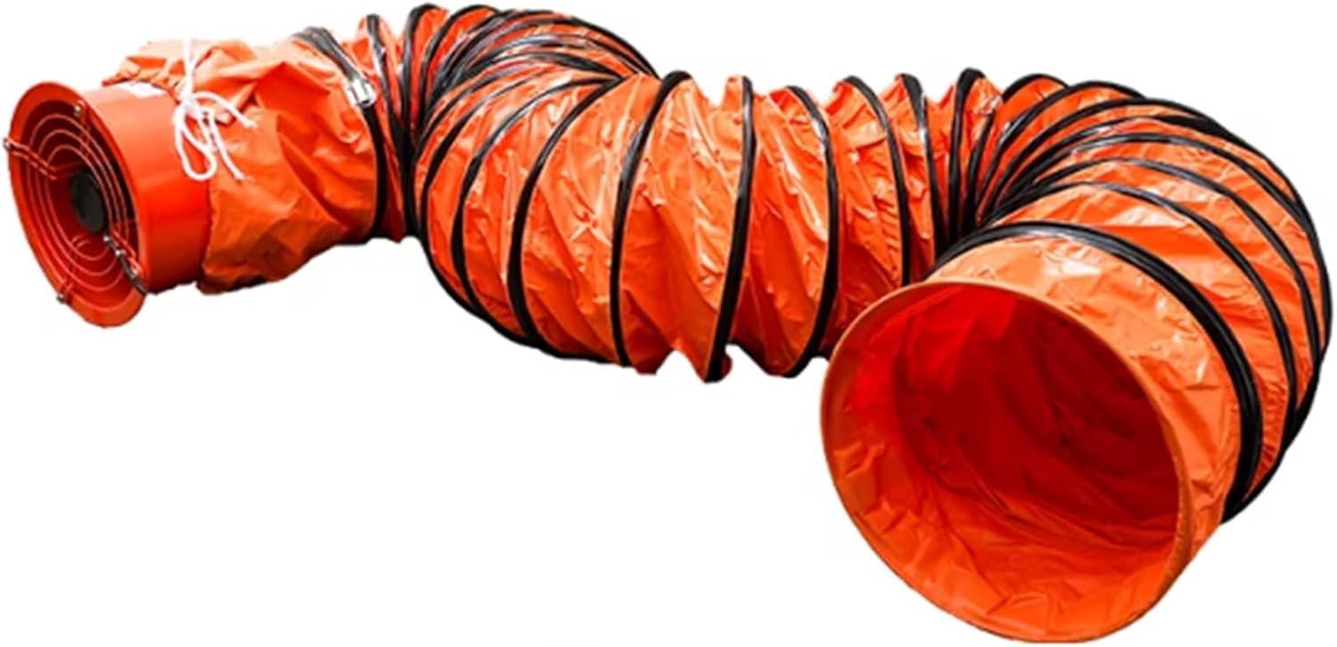 Ducting Hose, Waterproof heat-resistant, PVC Flexible Folding exhaust duct with Adjustable Rope and D-Ring, Suitable for Free Hanging and Utility Blower Exhaust Fan Support(6.6ft,Diameter - 450 mm)