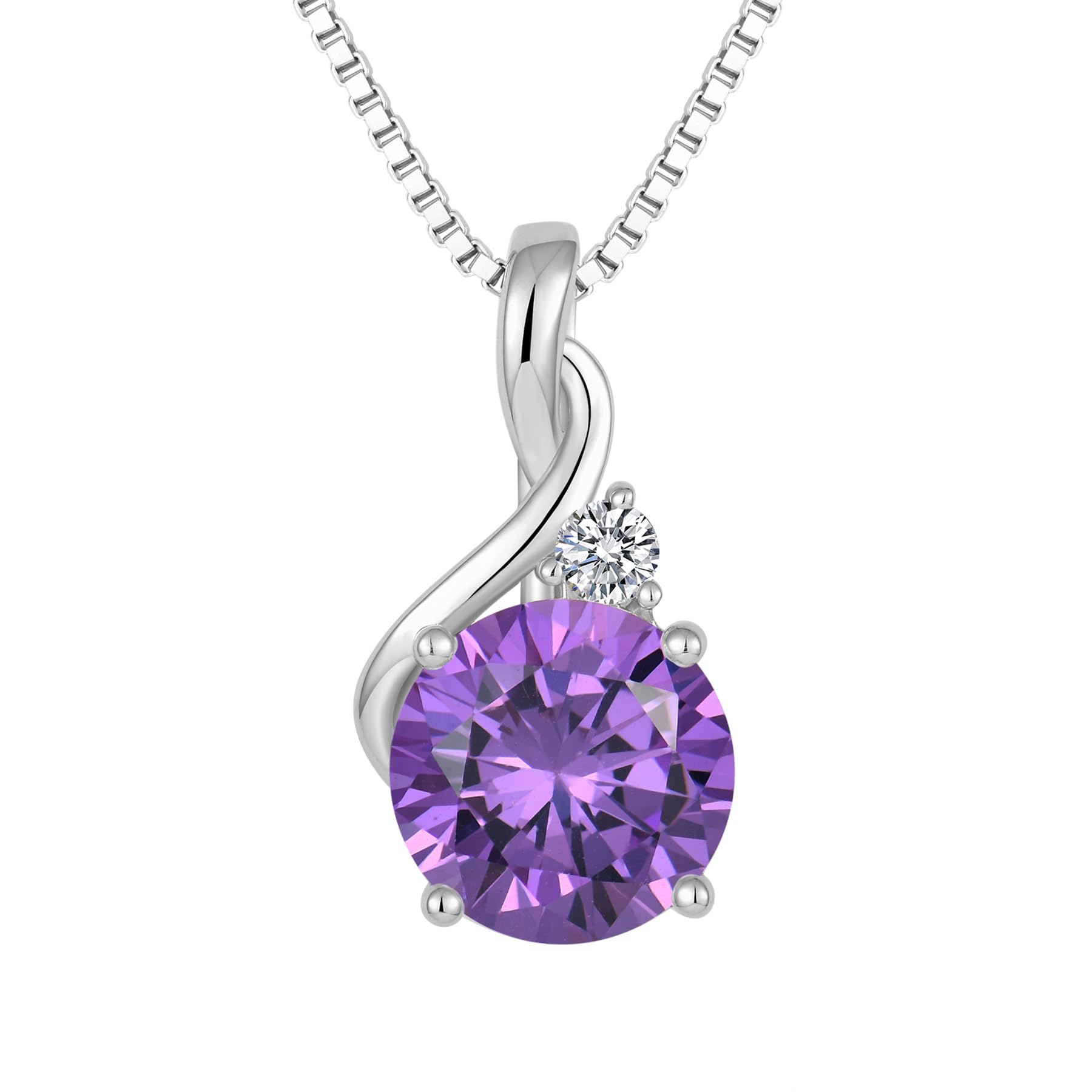 FJ Collar para Mujer Plata de Ley 925 Colgante Piedra de Nacimiento Joyas Regalos para Mujer Esposa Mamá