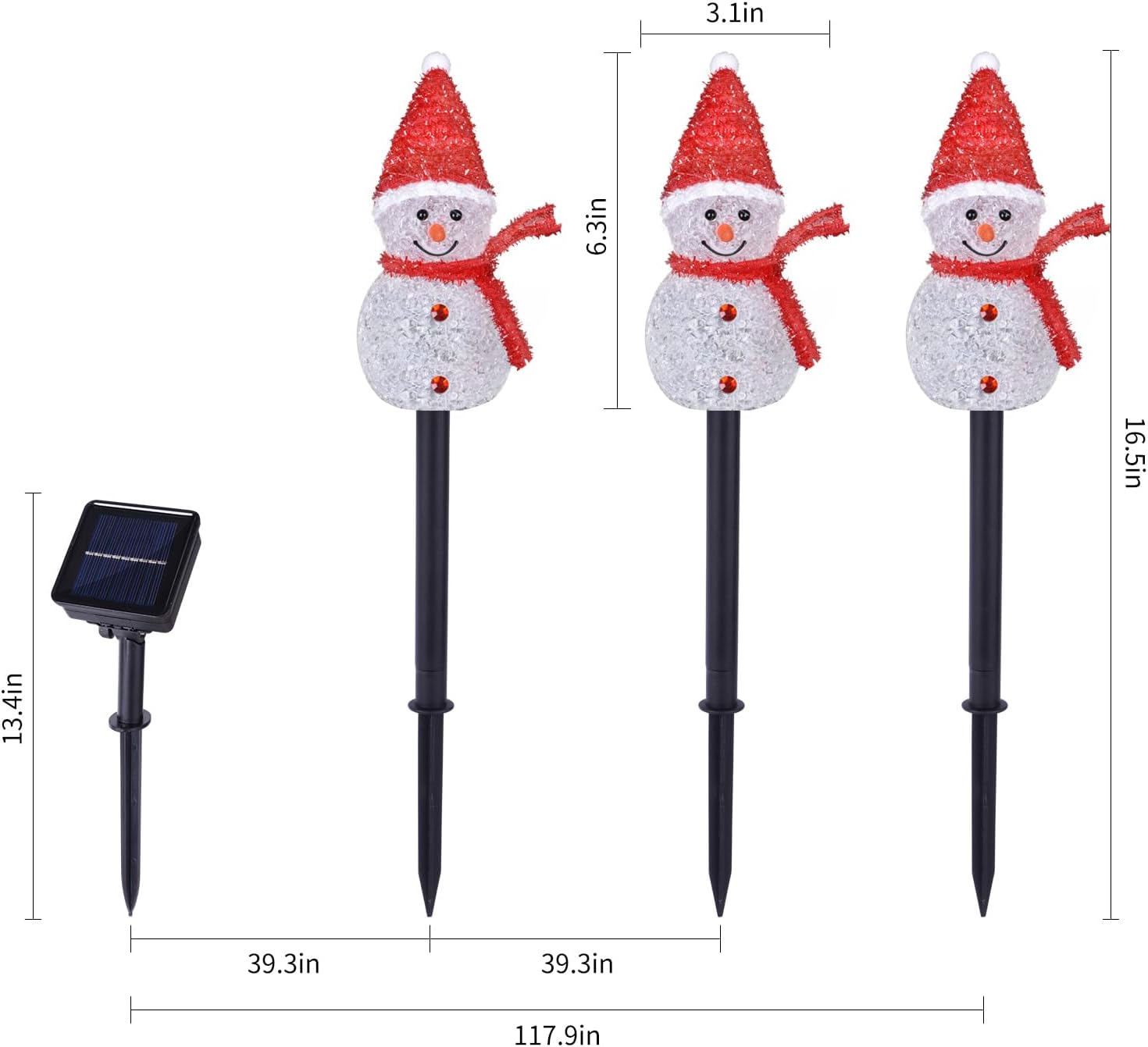 TAILERRI Winter Christmas Garden Decoration, Solar Lighted Christmas