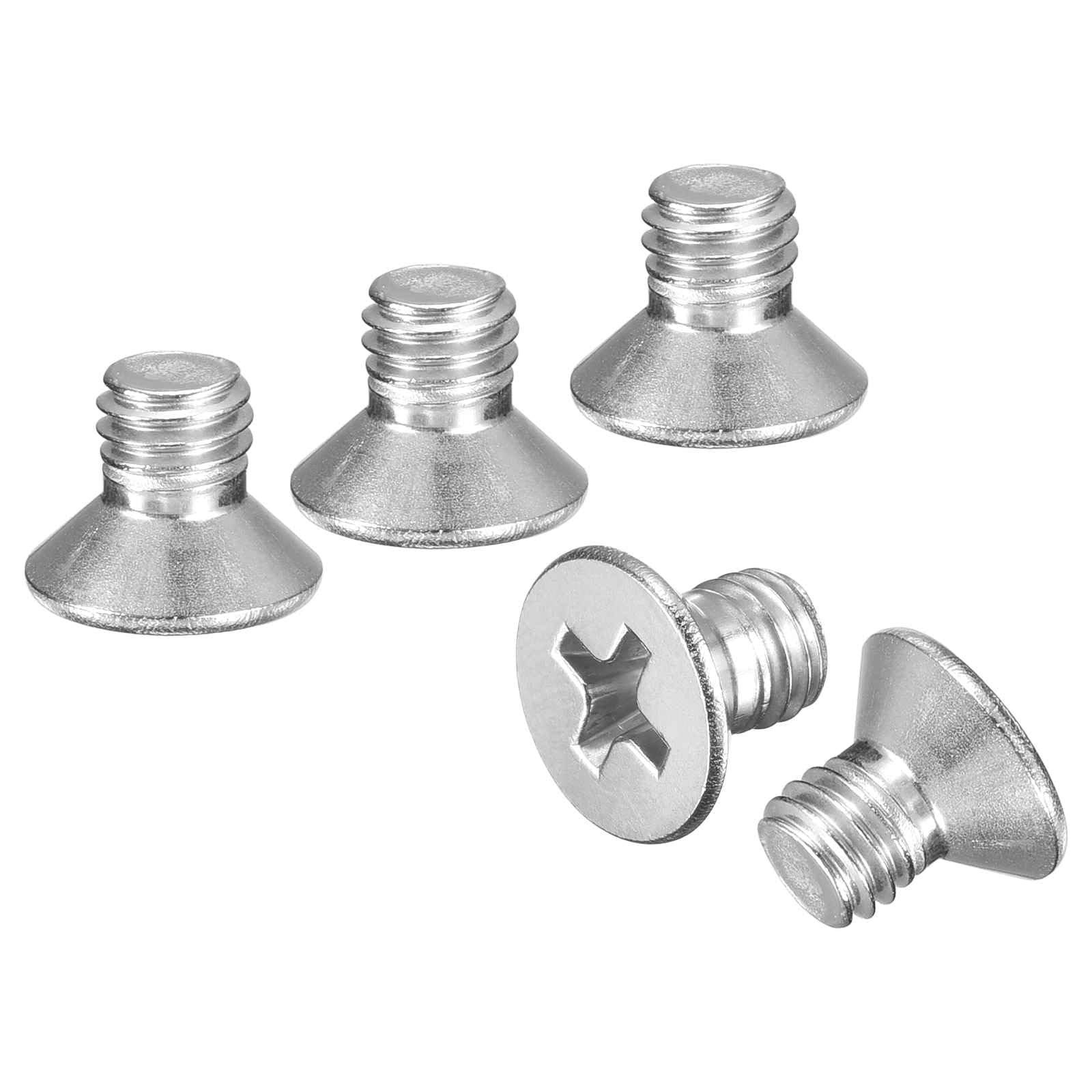 DTGN M5-0.8x6 Flat Head Countersunk Machine Screws - 30pcs - Good for Furniture and Machinery - 304 Stainless Steel Phillips Machine Screws Bolts - Silver โ image 1