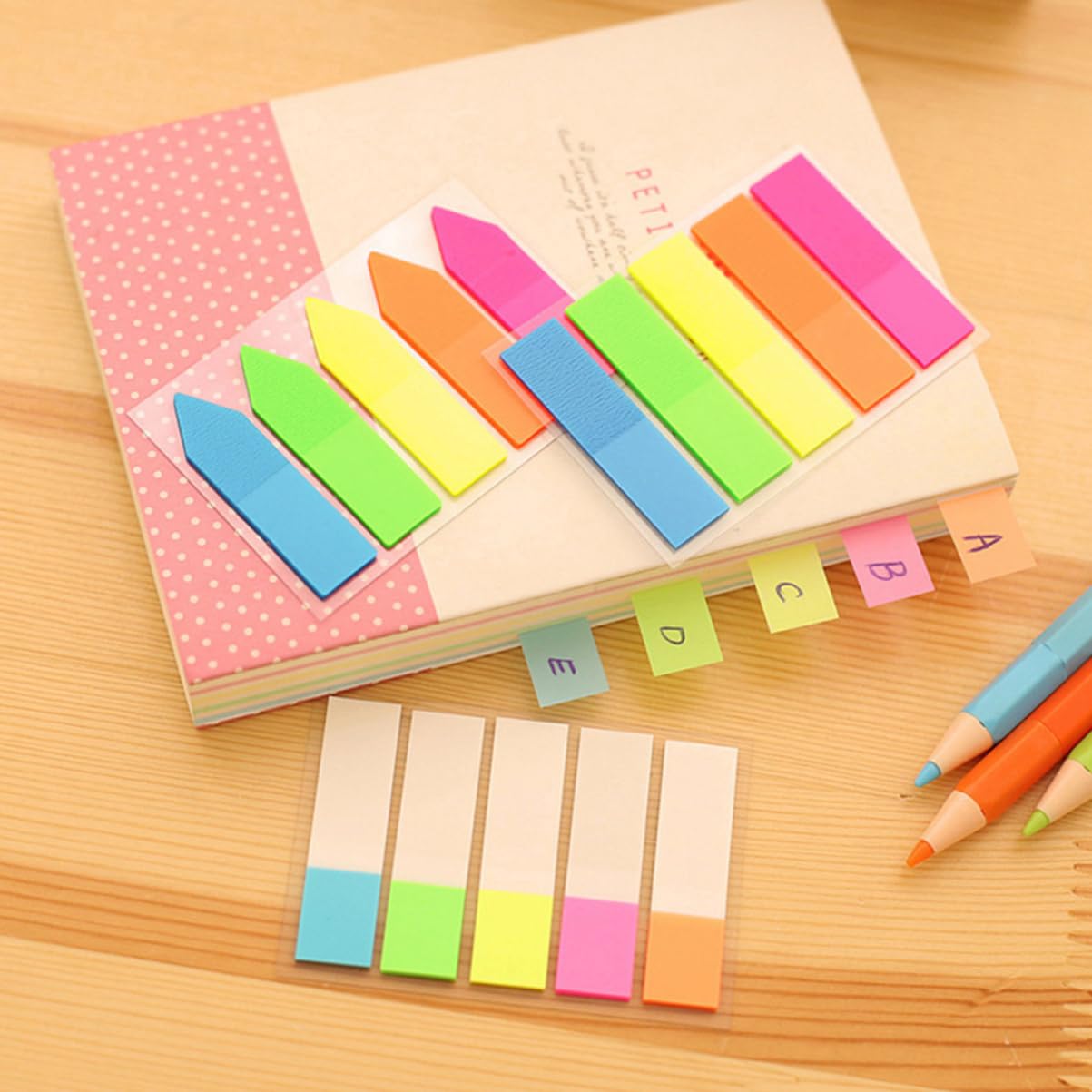 Lurrose Lot De 60 Étiquettes D'Index Bandes De Marqueurs En Papier Onglets Surligneurs Pour Classeurs Étiquettes Autocollantes Papeterie Étiquettes Adhésives Transparentes Roses