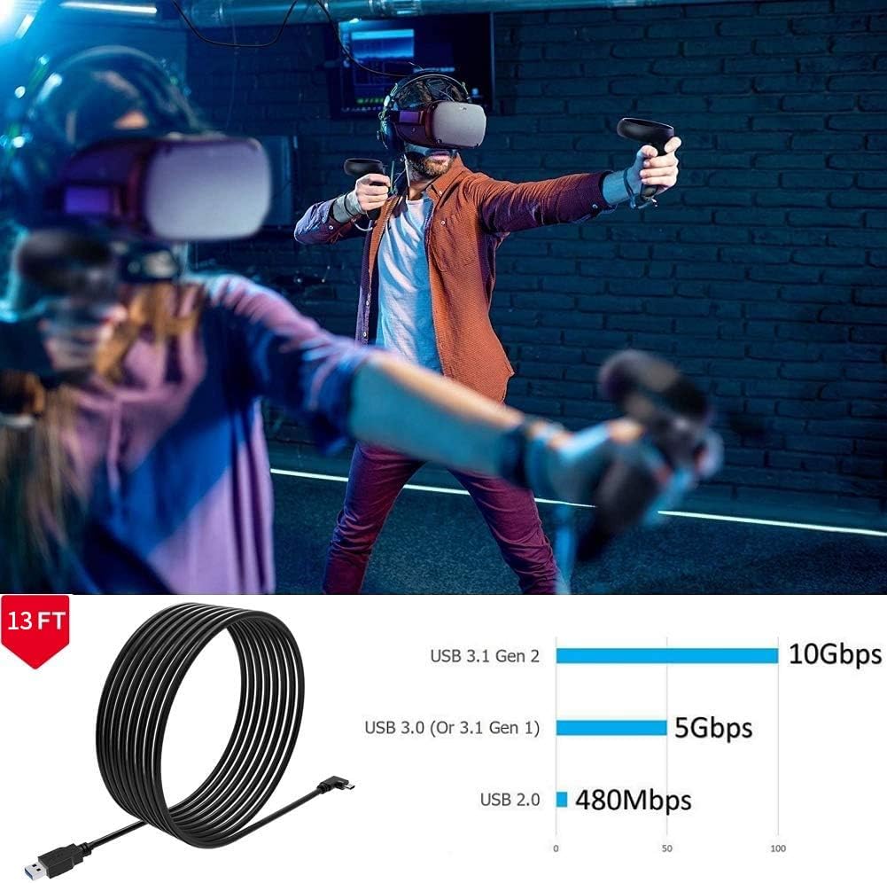 Super Big Clearance! USB C Cable 13FT dethinton Compatible for Oculus Link Cable High Speed Data Transfer & Fast Charging Cable Compatible for Oculus Quest Virtual Reality (VR) Headsets and Gaming PC Buy 1 get 1 USB C Cable 13FT dethinton Compatible for Oculus Link Cable High Speed Data Transfer & Fast Charging Cable Compatible for Oculus Quest Virtual Reality (VR) Headsets and Gaming PC