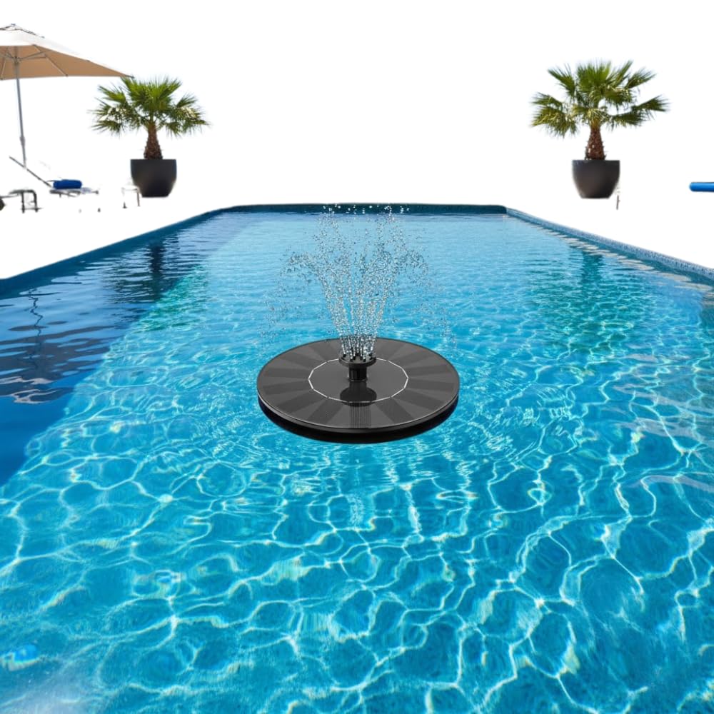 Drumstone (𝐒𝐩𝐞𝐜𝐢𝐚𝐥 𝟏𝟓 𝐘𝐞𝐚𝐫𝐬 𝐖𝐚𝐫𝐫𝐚𝐧𝐭𝐲) Solar Powered Floating Fountain Pump 6.7 Inch with 6 Spray Nozzles, Bird Bath Solar Water Fountain for Garden, Pond, Pool & Aquarium-picture-10