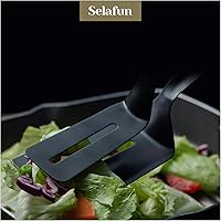 Vista 6 de Pinzas de cocina para carne, pinzas para pan, pinzas de doble espátula de 10 pulgadas, pinza para pizza, abrazadera de acero inoxidable