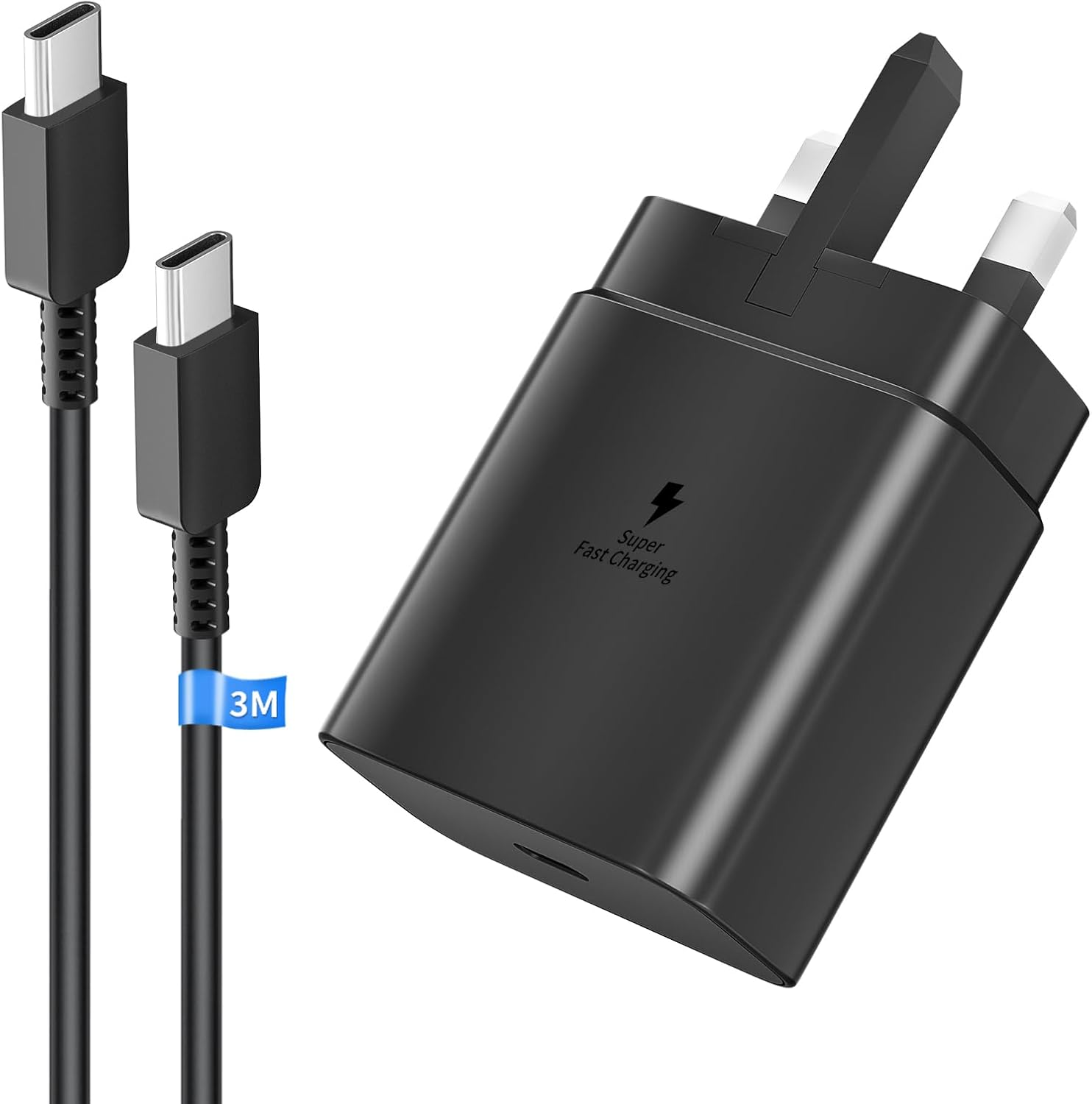 45W Samsung USB C Super Fast Charger,Samsung Charger Plug with USB Type C Cable 3M Long, samsung Fast Charger for Galaxy S25 S24 S23 S22 Ultra S21 FE S20 A16 A15 A14 A55 A54 A53/Tab/Note/Fold/Flip