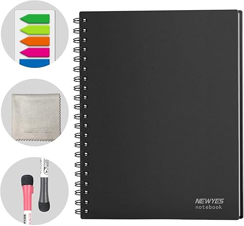 NEWYES Cuaderno de pizarra blanca borrable para reuniones de borrado en seco, pizarra blanca para reuniones, negocios, oficina, hogar (A4)