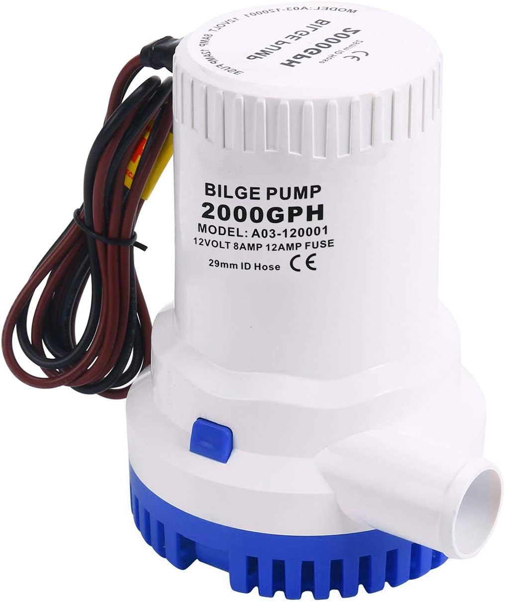MAXZONE 2000 GPH 12v Boat Marine Plumbing Electric Bilge Pumps,Marine Bilge Pump