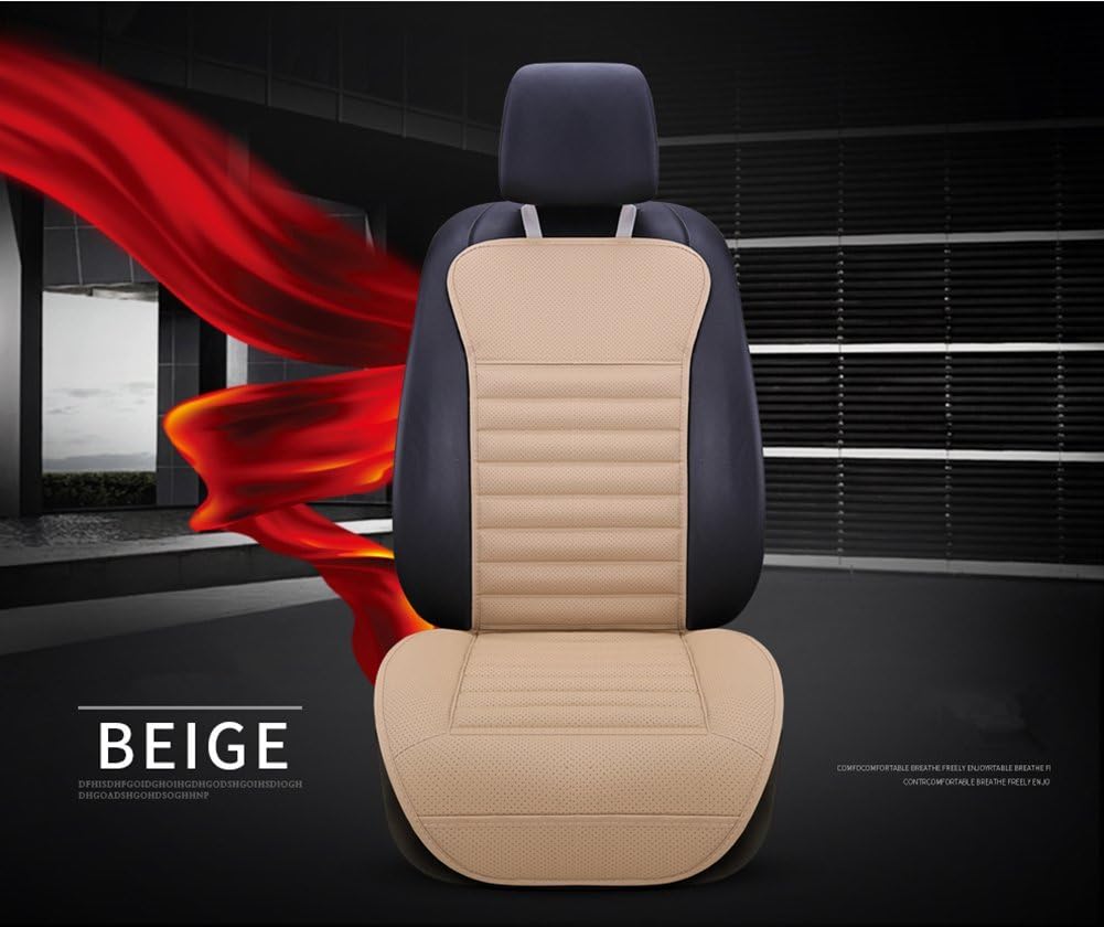 Car Front Seat Cover Cushion - Breathable Non-Slip Backrest Pad - Car Interior Auto Supplies Car Seat Protector - Universal Fit for Most Car, Truck, SUV, or Van - Beige