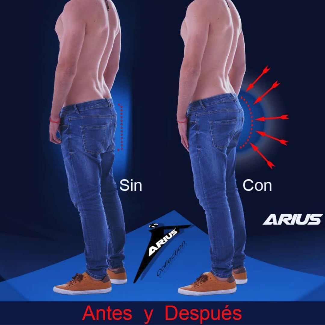 ARIUS Calzoncillo Boxer con Relleno Trasero para Aumentar el Volumen y tamaño de glúteos y Levanta - Push up y Relleno de Nalgas - Men’s Padded Buttocks - Men's Shapewear