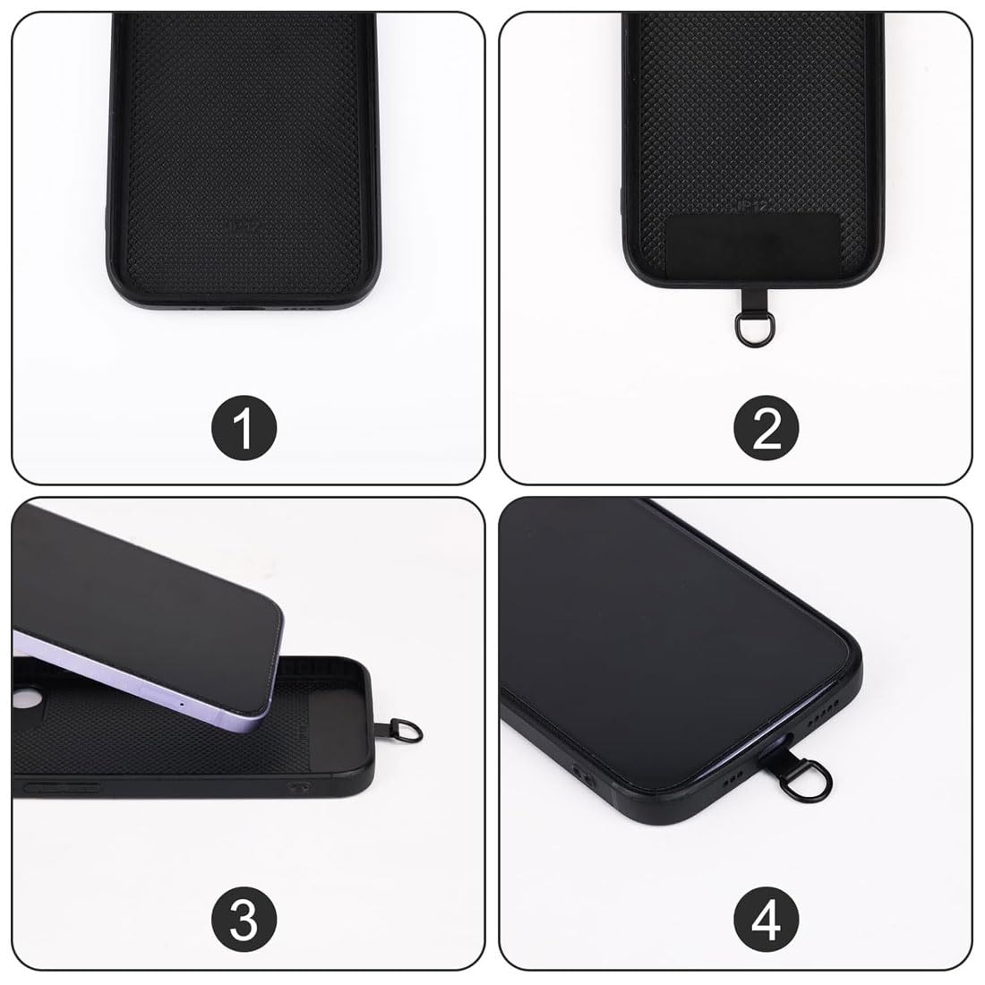 5 Stück Handy-Lanyard Pads Metall-Clips - Schwarz & Gold, 4,7x2 Cm, Für Handyhüllen & Schlüsselbänder