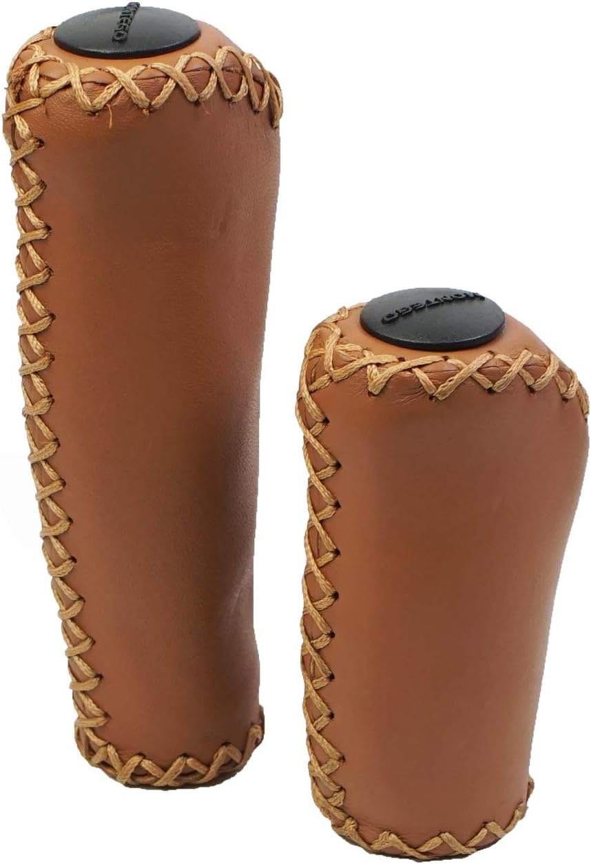'Bike Grips Leather Comfortable Handmade for Twist Shifter Grips, Bike 7/8'' Handle Bar Grips Shift Short, for Beach Cruiser Bike Women Men Classic City Vintage Bike Accessories'