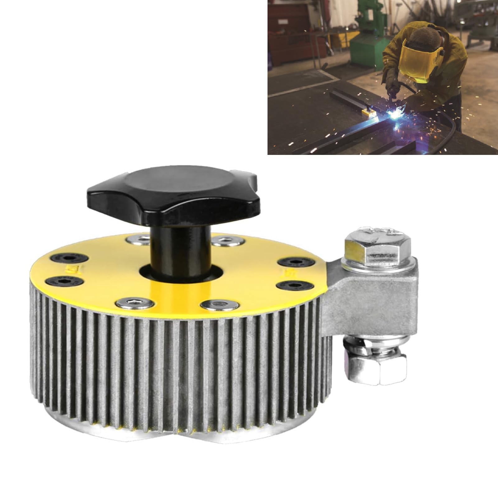 FTVOGUE Magnetyczny Zacisk Podstawy do Uziemienia Spawalniczego, Uchwyt Spawalniczy z Przełączanym Magnesem NdFeB 600 Amp 89 Kgf, łatwe w Czyszczeniu Złącze Uziemiające do Spawarki Obróbka Metali