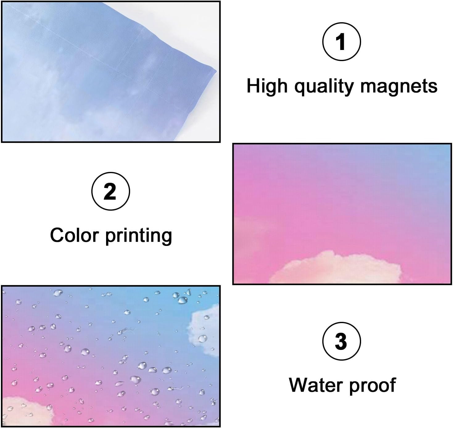 Fluorescent Light Covers for Ceiling Lights yellow sweet pastel fluffy clouds sky multi color rainbow abstract Easy to Install Magnetic Light Filter for Classroom Office Hospitals School Home Decor