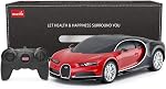 Bugatti Car Model Rastar 1/24 RC Bugatti Chiron Remote Control Car Kids RC Toy, Red