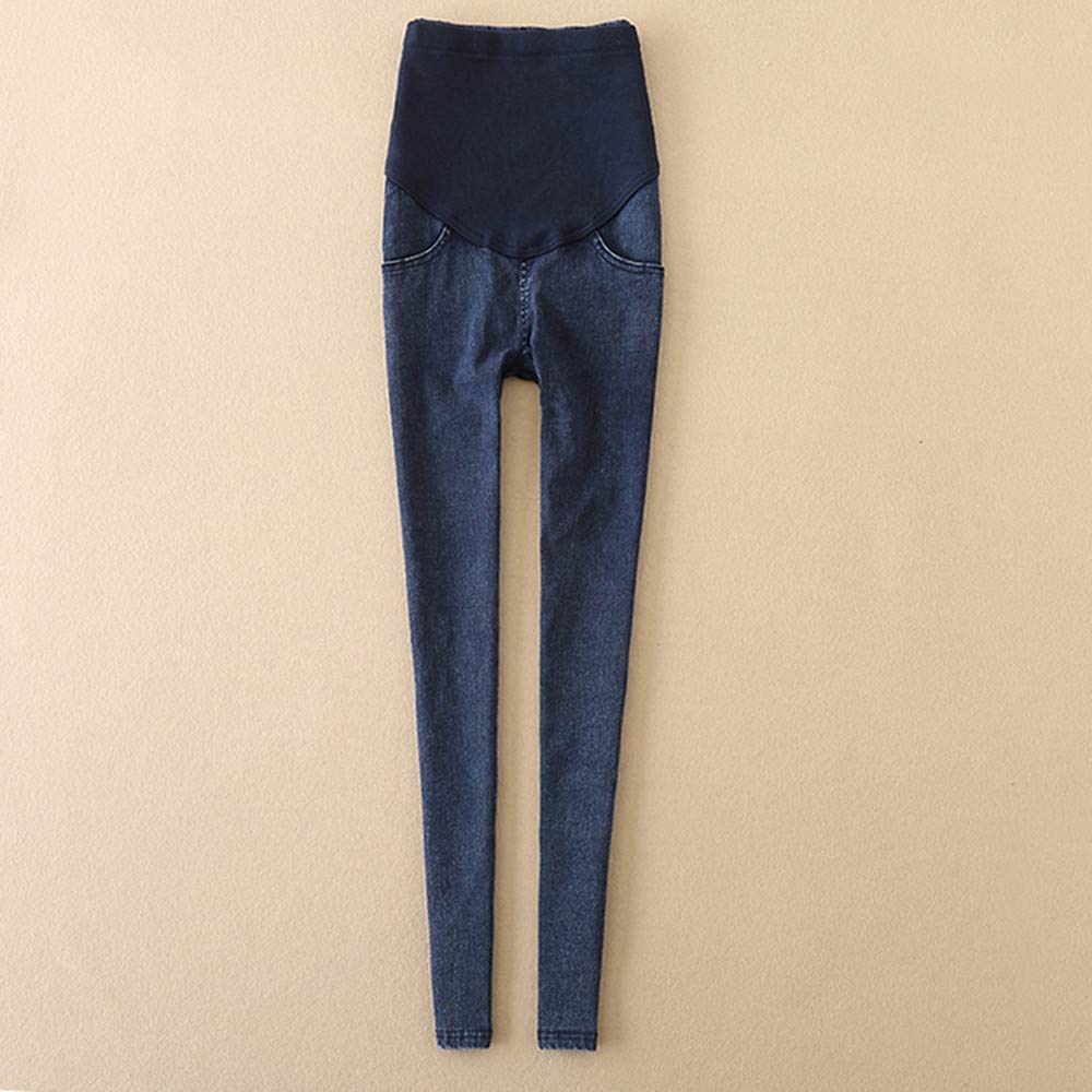 Super Elastisch Umstandsjeans, Denim Leggings für Schwangerschaft Damen Schwangerschaftsjeans Slim Umstands-Jeans Jeggins, Lange Hose für Damen, Umstandsmode, Hoher Bund