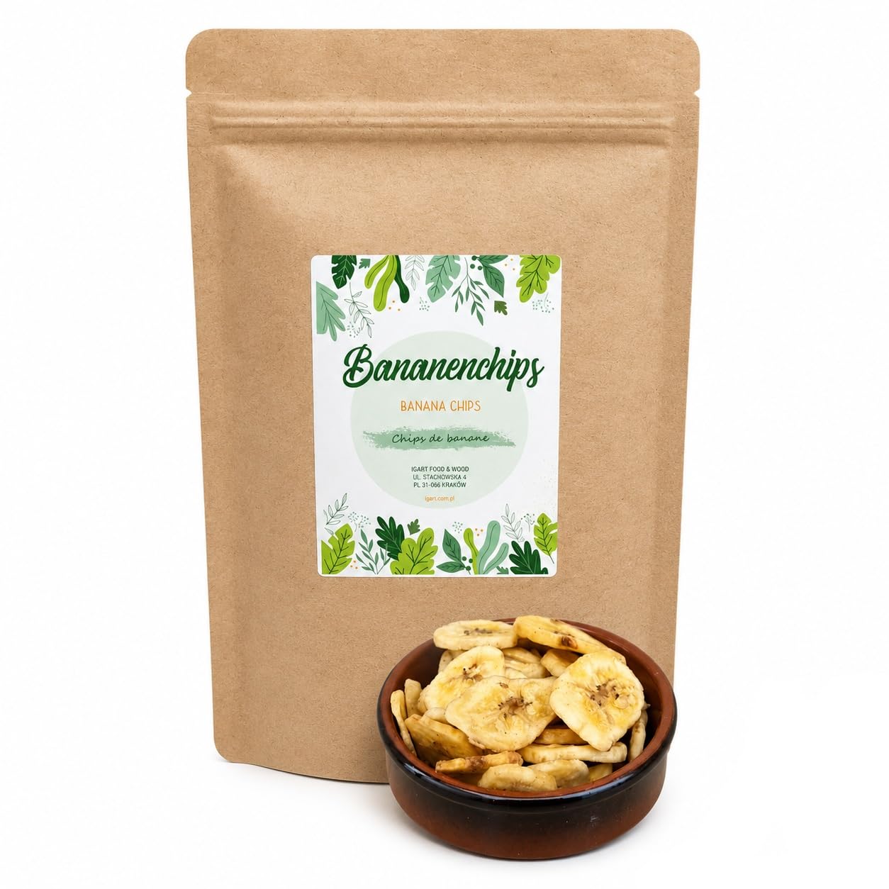 IGART FOOD & WOOD Bananenchips Getrocknete Bananenscheiben von den Philippinen Süßer Snack Knusprige exotische Früchte Praktische Verpackung (5kg)