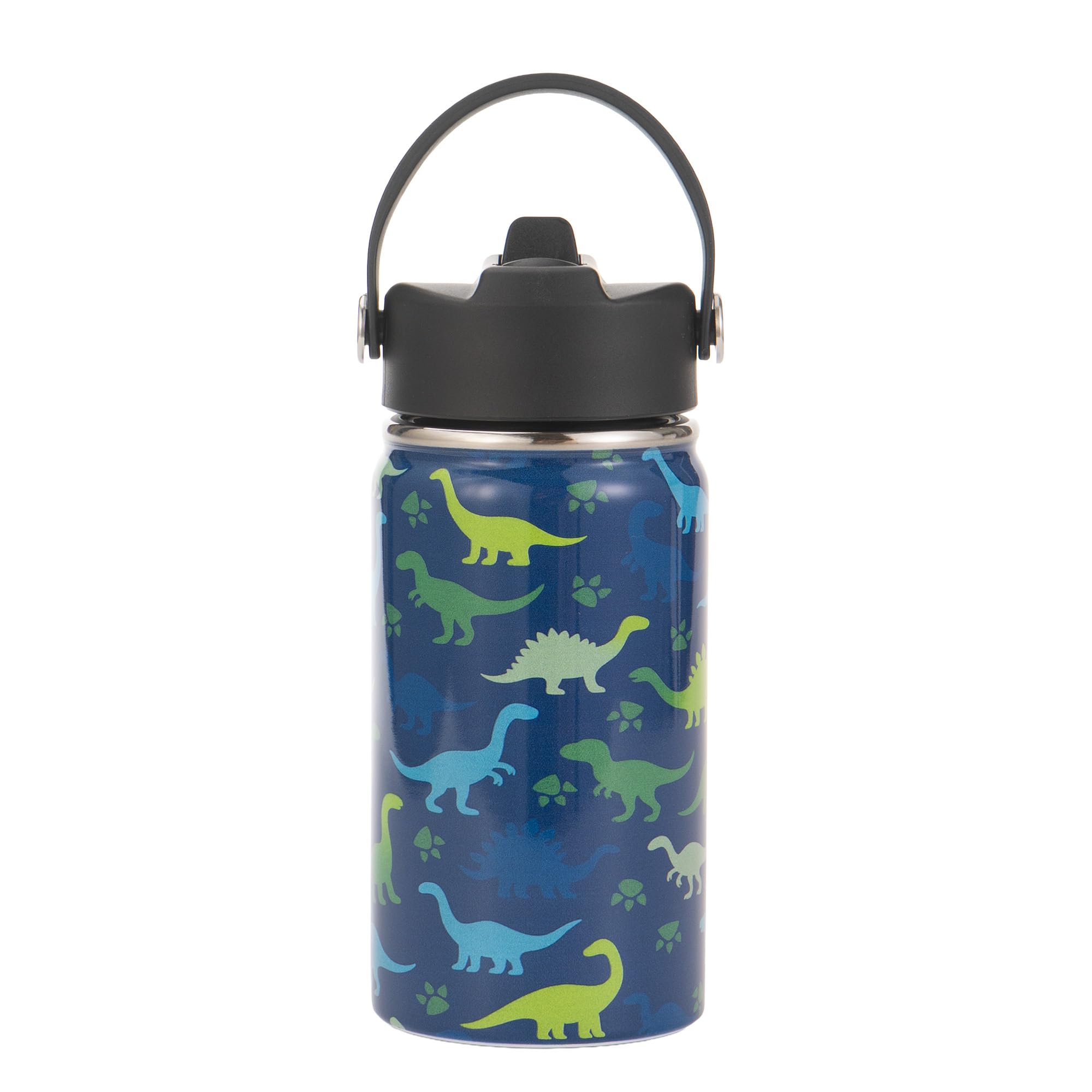 12oz Kids Insulated Water Bottle with Flip Straw Big Handle Double Wall 18 8 Stainless Steel Leakproof Gift