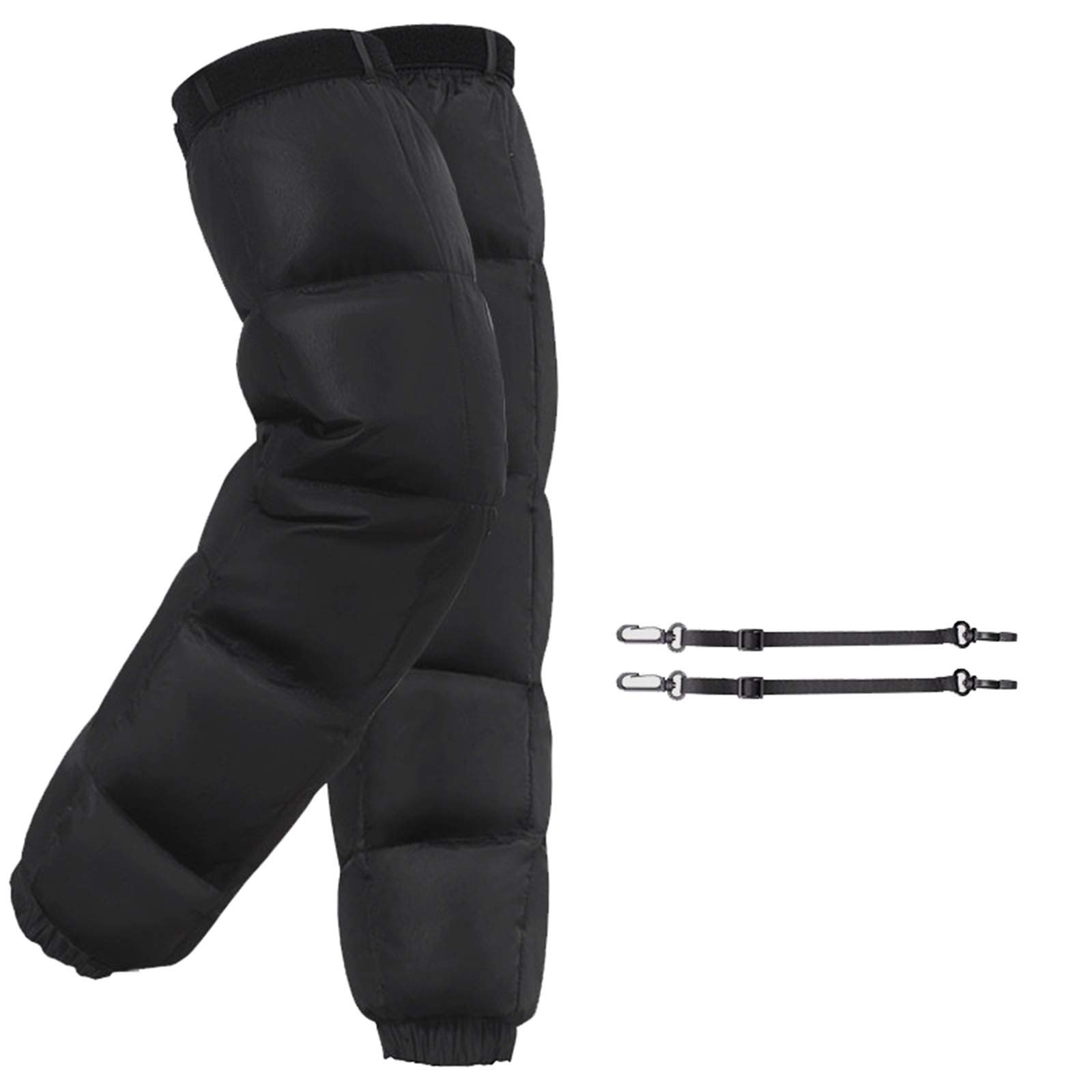CapriTech Genouillère chaude à manches longues pour homme et femme Doublure en velours Fermée avec sangles et crochets de fixation Longueur 28 cm