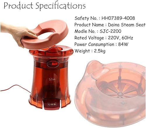 Miniatura 5 de Diana Vapor Asiento sjc-2200Herbal Steamer 220V Face  Underbody Salud Spa de vapor Steam Asiento  Uretano Cojín  altamisa Bolsa de Té