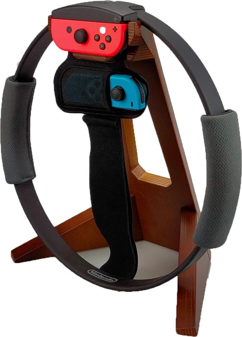 リングフィット アドベンチャー Ring Fit Adventure 任天堂 Switch 収納スタンド ブラウン 木製 干し防塵 防汚 N A