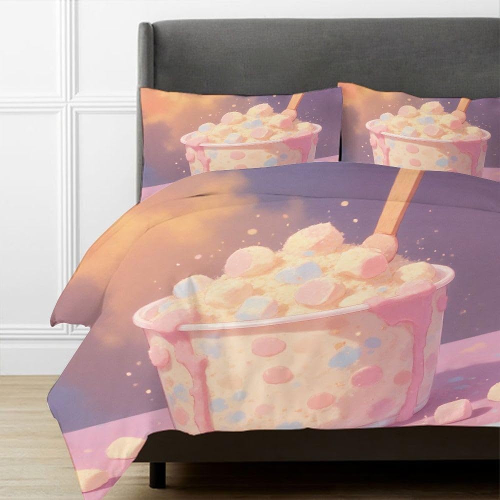 Set di Copripiumino Matrimoniale 240x260 cm Tè al Latte Rosa A5796