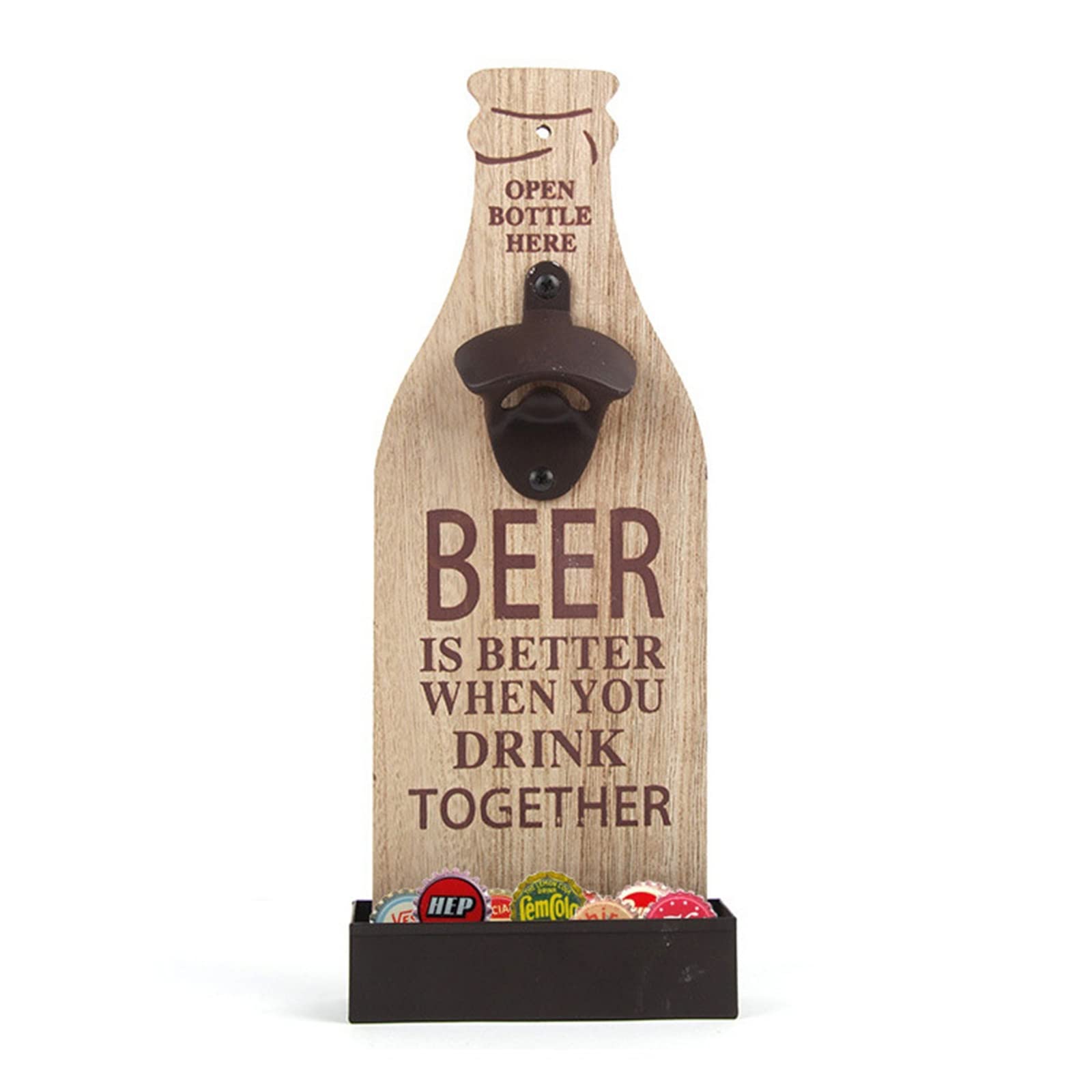 Relaxdays bieropener muur, set van 5, stevige flesopener voor aan de wand, bar, tuin, keuken, metalen opener, zilver