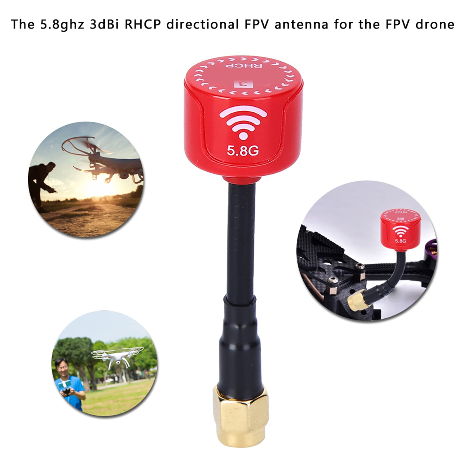 RC Drone Antenna, 5.8Ghz 3dBi RHCP High Gain Antenna RC Quadcopeter Multicopter Parts Accessory for FPV Racing Drone (Inner Needle)