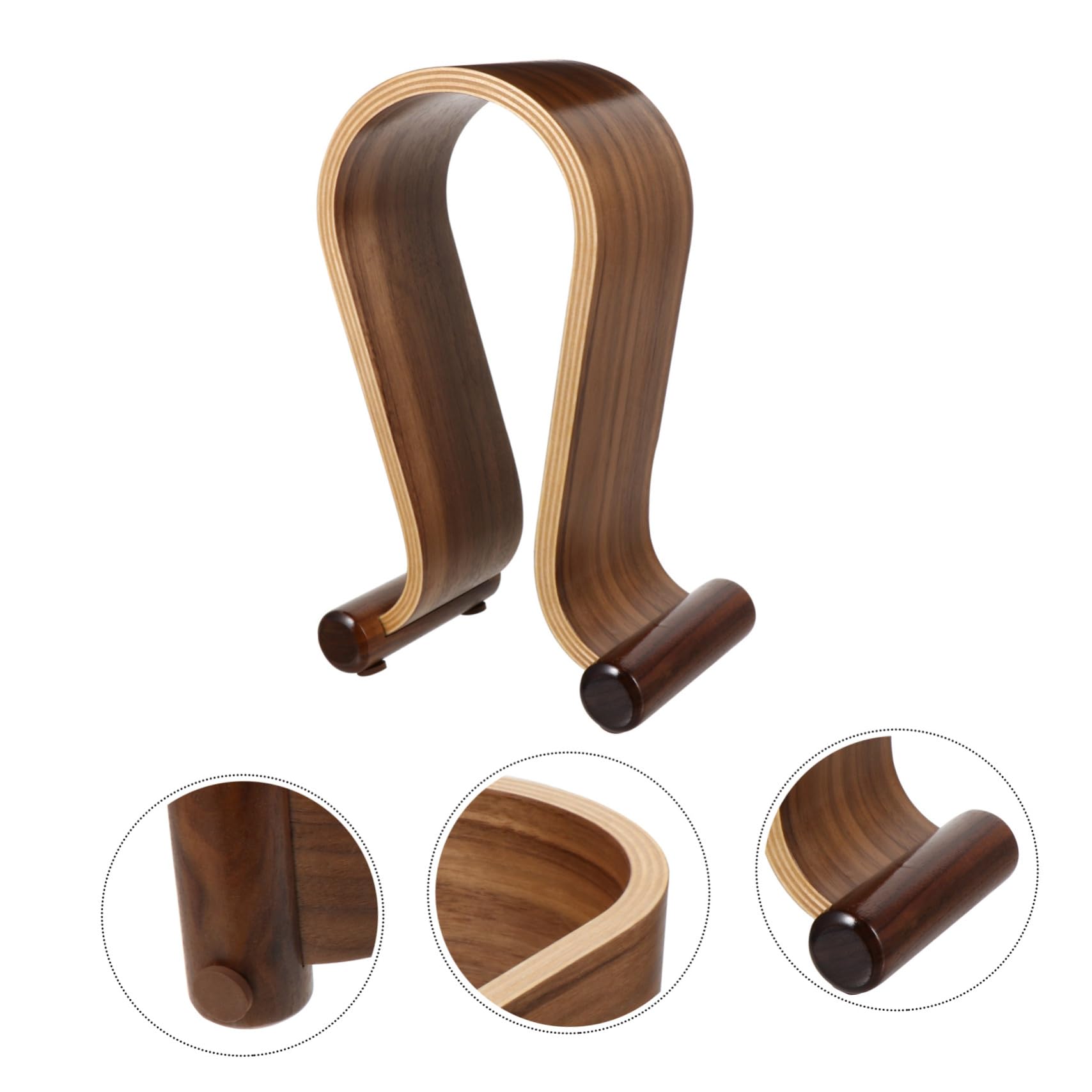 LIFKOME Supporto Cuffie da Tavolo in Legno Sostegno Auricolari Stabile e Salvaspazio per Scrivania Porta Cuffie Gaming Design Compatto e Robusto per Oggetti Scrivania