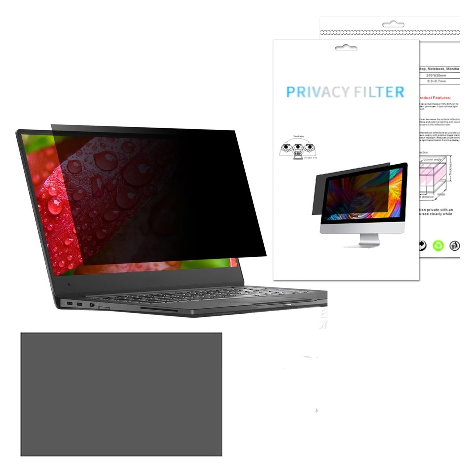 Filtro privacidad para Pantalla Ordenador. Filtro antirreflejos 11,6 a 27 Pulgadas. Protector Pantalla privacidad WGHGCF(27inch/59.8x33.7CM)