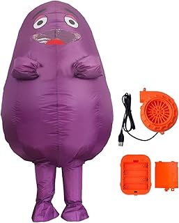 Whimsical Inflatable Grimace Costume for Adults Halloween Party Attire, L