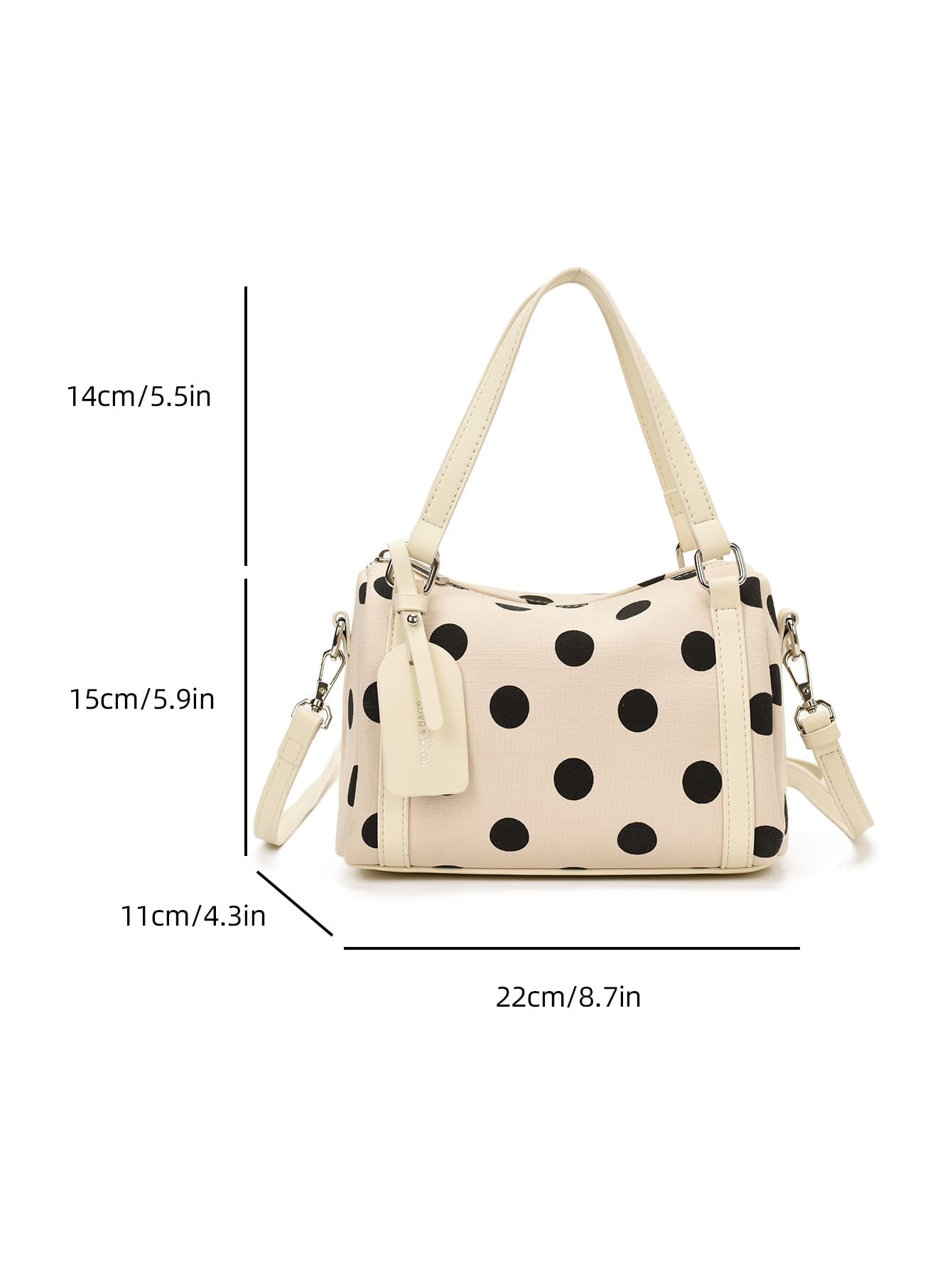 Bolsos y bolsos de hombro para mujer, diseño de lunares, estilo Boston