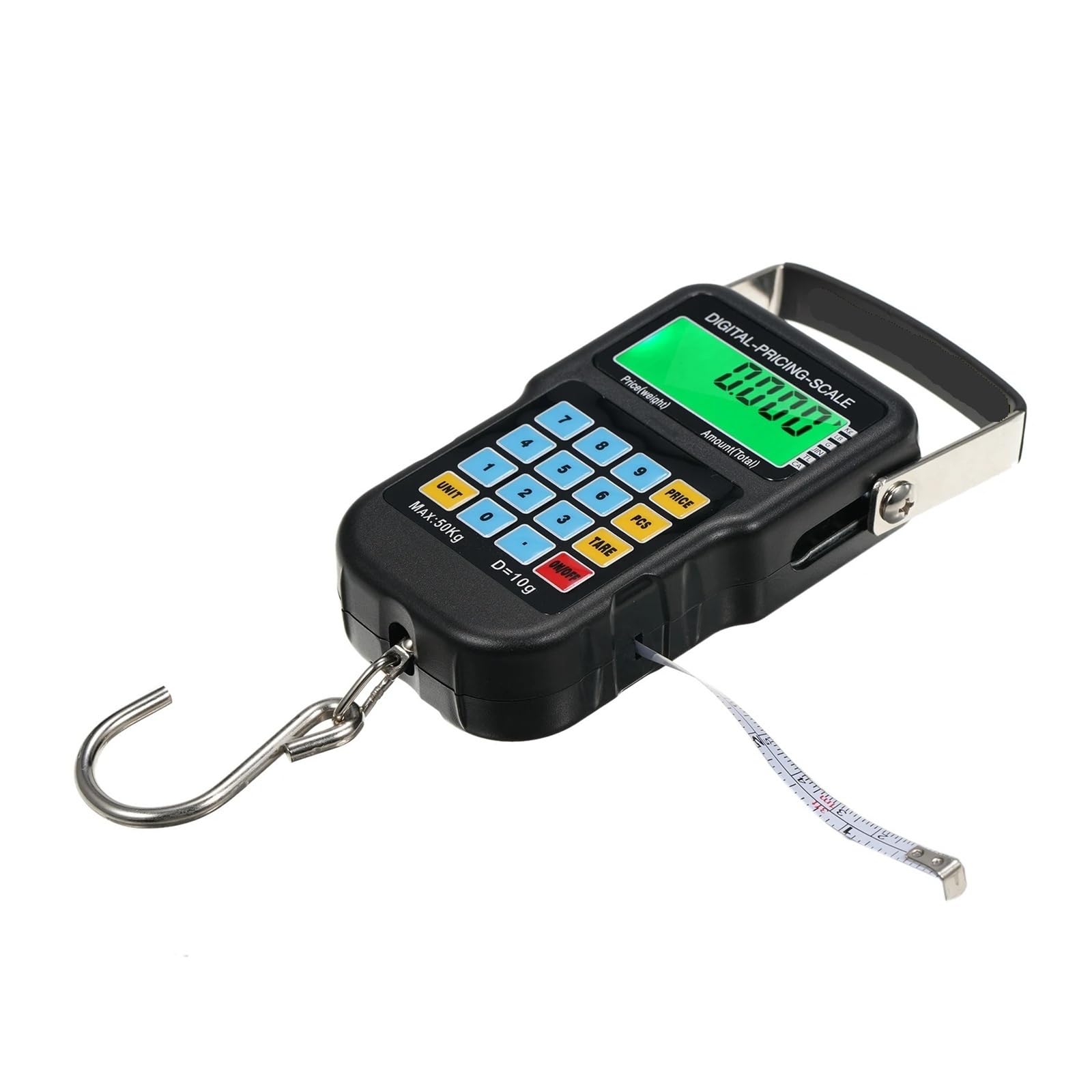 Waga cyfrowa 110 funtów/50 kg, podświetlana LCD, elektroniczna waga wędkarska, wisząca