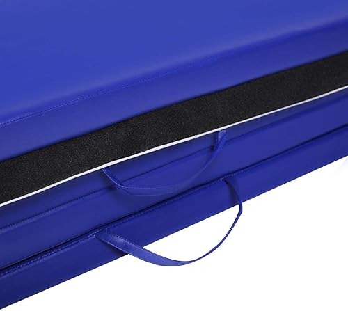 Miniatura 8 de HOMGX Tapete de gimnasia plegable de 4 x 10 x 2 pulgadas de grosor, panel de ejercicio de fitness, colchoneta de gimnasia (azul)