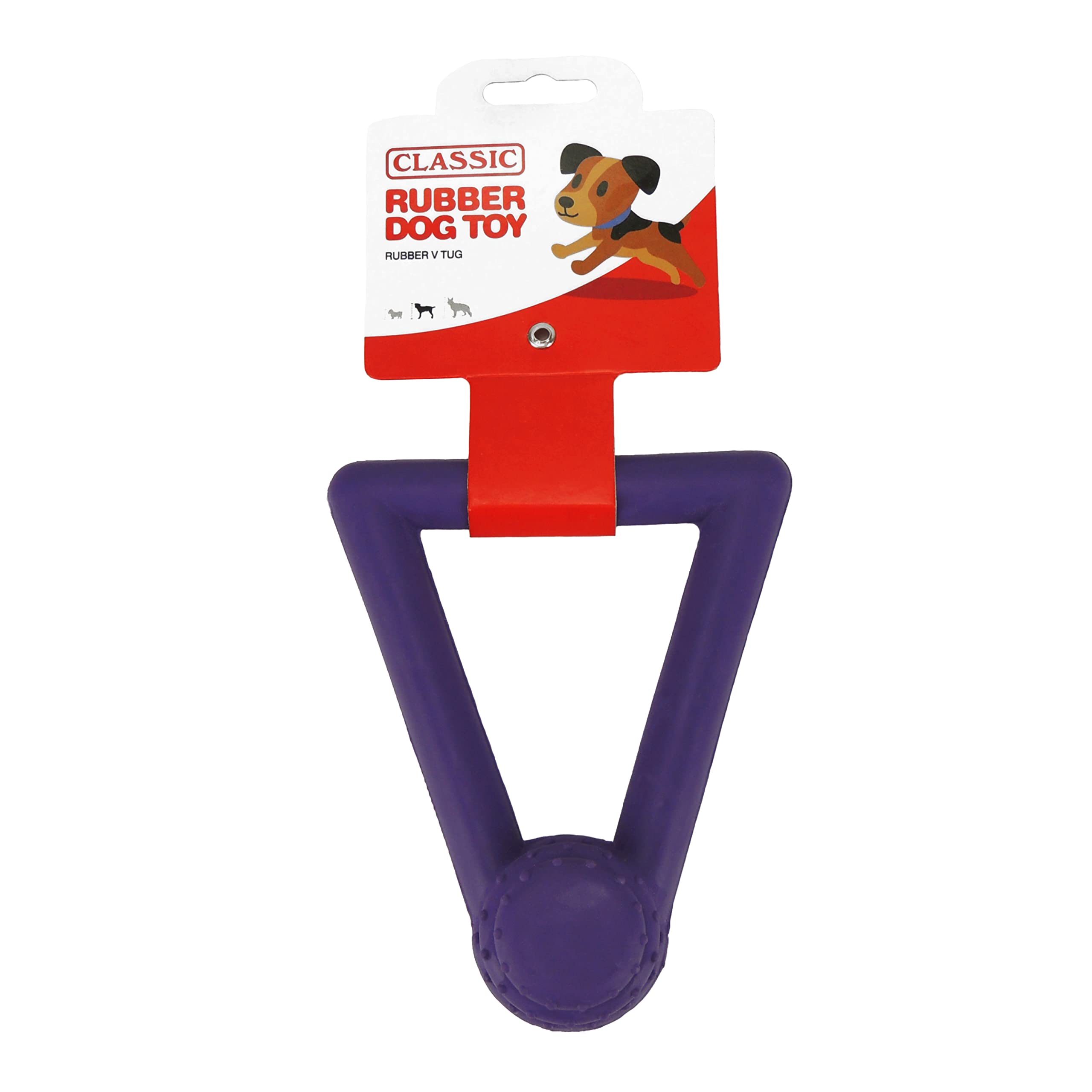 CLASSIC "V Tug Rubber Dog Toy - 150mm - Purple