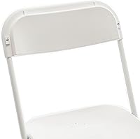 Vista 5 de BTEXPERT Juego de 4 sillas plegables de plástico color blanco con estructura de acero, sillas comerciales de alta capacidad para eventos, ligeras